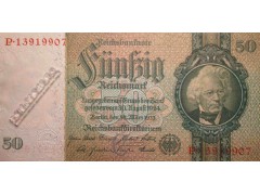 Банкнота Германия 50 (пятьдесят) марок 1933 год. Pick 182a2-1. AUNC