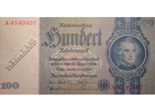 Банкнота Германия 100 (сто) марок 1935 год. Pick 183b. AUNC