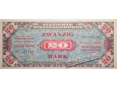Банкнота Германия 20 (двадцать) марок 1944 год. Pick 195d. UNC