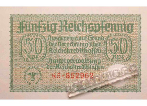 Банкнота Германия 50 (пятьдесят) пфеннингов 1940-45 год. Pick R135. UNC