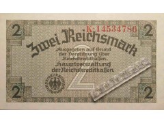 Банкнота Германия 2 (две) марки 1940-45 год. Pick R137b. UNC