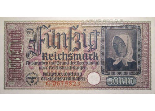 Банкнота Германия 50 (пятьдесят) марок 1940-45 год. Pick R140. UNC