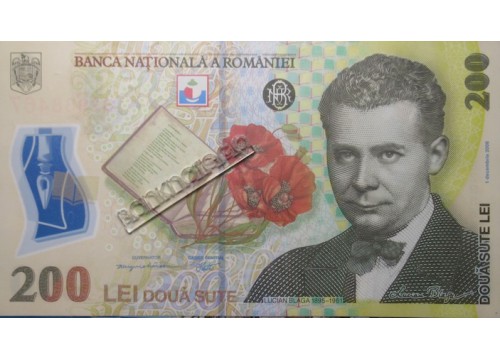 Банкнота Румыния 200 (двести) лей 2015 год. Pick 122g. UNC