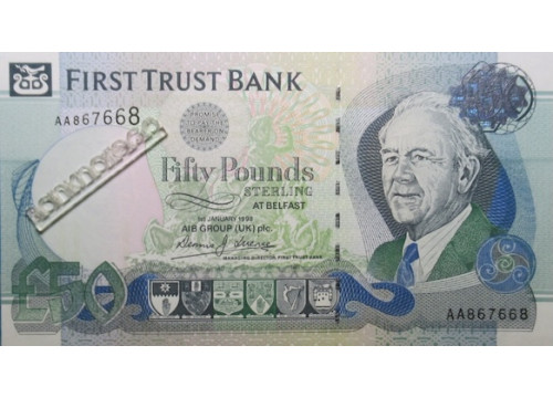 Банкнота Северная Ирландия 50 (пятьдесят) фунтов 1998 год. Pick 138a. UNC