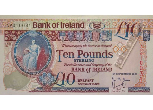 Банкнота Северная Ирландия 10 (десять) фунтов 2000 год. Pick 75c. UNC