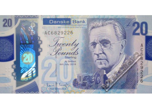 Банкнота Северная Ирландия 20 (двадцать) фунтов. 2019 год. Банк Danske. Pick W215. UNC