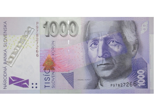 Банкнота Словакия 1000 (тысяча) корун 2007 год. Pick 47b. UNC