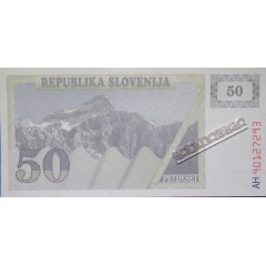 Банкнота Словения 50 (пятьдесят) толаров 1990 года. Pick 5. UNC