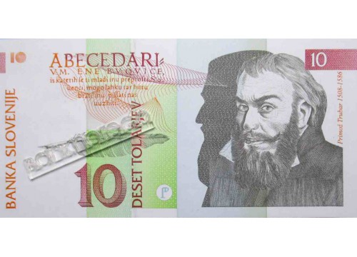 Банкнота Словения 10 (десять) толаров 1992 года. Pick 11a. UNC