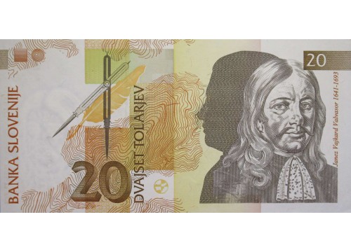 Банкнота Словения 20 (двадцать) толаров 1992 год. Pick 12. UNC