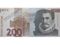 Банкнота Словения 200 (двестиь) толаров 2001 года. Pick 15c. UNC