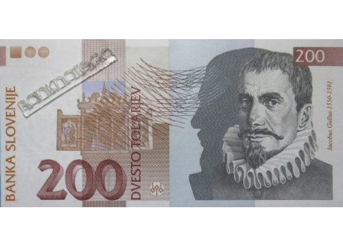 Банкнота Словения 200 (двестиь) толаров 2001 года. Pick 15c. UNC