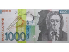 Банкнота Словения 1000 (тысяча) толаров 2000 год. Pick 22. UNC