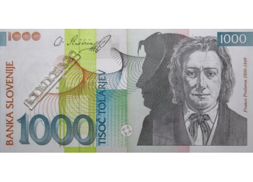 Банкнота Словения 1000 (тысяча) толаров 2000 год. Pick 22. UNC