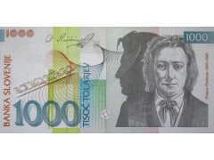 Банкнота Словения 1000 (тысяча) толаров 2003 года. Pick 32b. AUNC