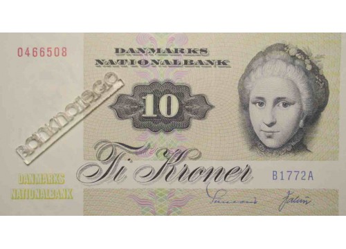 Банкнота Дания 10 (десять) крон 1977 год. Pick 48g3. UNC
