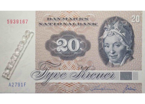Банкнота Дания 20 (двадцать) крон 1979 год. Pick 49a1. UNC