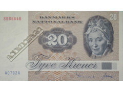 Банкнота Дания 20 (двадцать) крон 1979 год. Pick 49a2. UNC