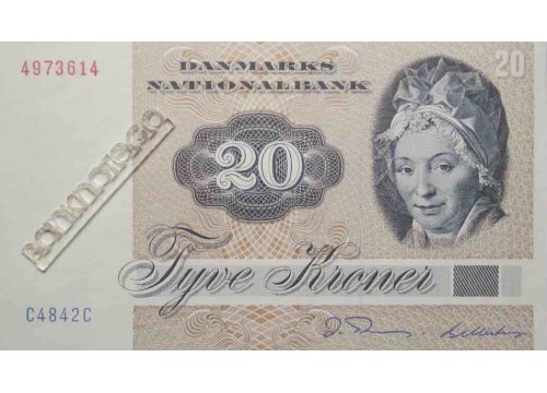 Банкнота Дания 20 (двадцать) крон 1980 год. Pick 49b2. UNC