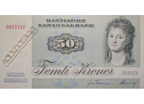 Банкнота Дания 50 (пятьдесят) крон 1998 год. Pick 50e. UNC