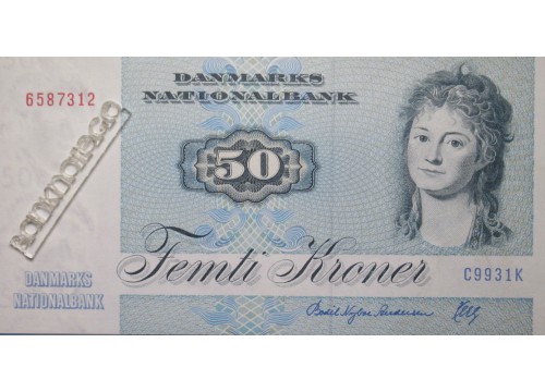Банкнота Дания 50 (пятьдесят) крон 1993 год. Pick 50j. UNC