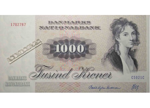 Банкнота Дания 1000 (тысяча) крон 21992 год. Pick 53g1. UNC