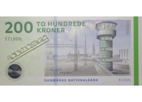 Банкнота Дания 200 (двести) крон 2010 год. Pick 67a1. UNC
