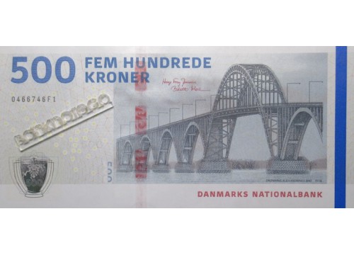 Банкнота Дания 500 (пятьсот) крон 2019-23 год. Pick 68. UNC