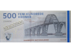 Банкнота Дания 500 (пятьсот) крон 2011 год. Pick 68b3. UNC