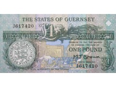 Банкнота Гернси 1 (один) фунт 1991-2016 год. Pick 52a. UNC