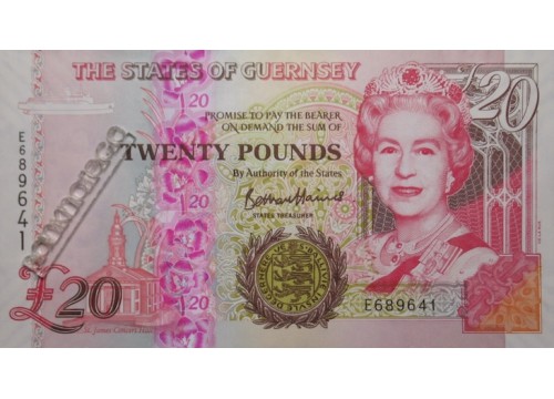 Банкнота Гернси 20 (двадцать) фунтов 2023 год. Pick W58A. UNC