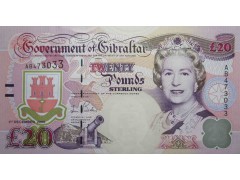 Банкнота Гибралтар 20 (двадцать) фунтов 2006 год. Pick 33. UNC