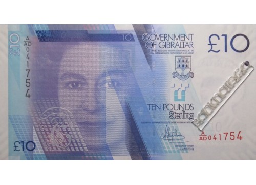 Банкнота Гибралтар 10 (десять) фунтов 2016 год. Pick 36b. UNC