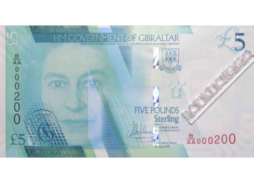 Банкнота Гибралтар 5 (пять) шиллингов 2020 год. Pick 42. UNC