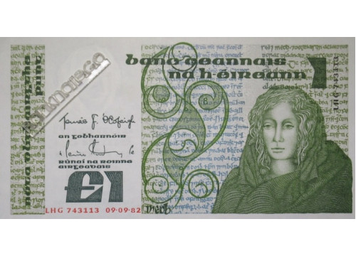 Банкнота Ирландия 1 (один) фунт 1982 год. Pick 70c1. UNC