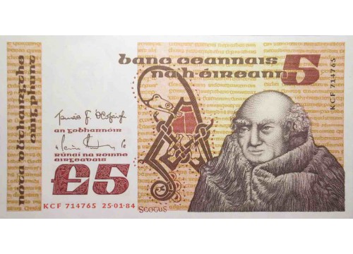 Банкнота Ирландия 5 (пять) фунтов 1984 год. Pick 71d. UNC