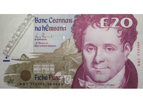 Банкнота Ирландия 20 (двадцать) фунтов 1994 год. Pick 77a. UNC