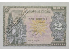 Банкнота Испания 2 (две) песеты 1937 год. Pick 105. UNC