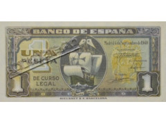 Банкнота Испания 1 (одна) песета 1940 год. Pick 122. UNC