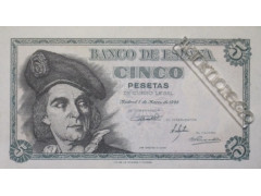 Банкнота Испания 5 (пять) песет 1948 год. Pick 136. UNC