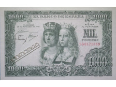 Банкнота Испания 1000 (тысяча) песет 1957 год. Pick 149. UNC