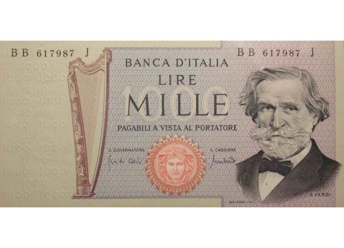 Банкнота Италия 1000 (тысяча) лир 1971 год. Pick 101b. UNC