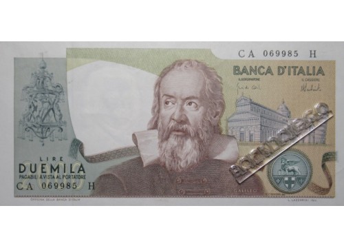 Банкнота Италия 2000 (две тысячи) лир 1973 год. Pick 103a. AUNC