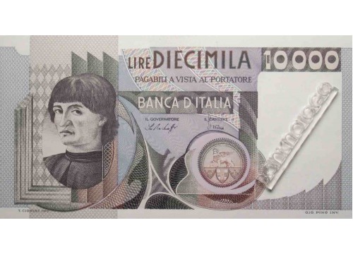 Банкнота Италия 10000 (десять тысяч) лир 1976 год. Pick 106a. UNC