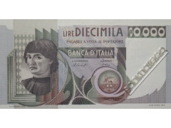 Банкнота Италия 10000 (десять тысяч) лир 1978 год. Pick 106a2. UNC