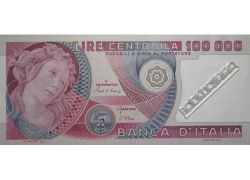 Банкнота Италия 100000 (сто тысяч) лир 1982 год. Pick 108c. UNC