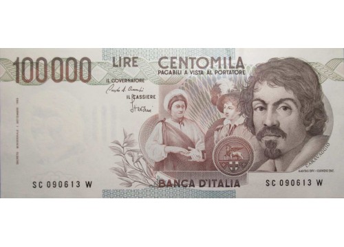 Банкнота Италия 100000 (сто тысяч) лир 1983 год. Pick 110a. UNC