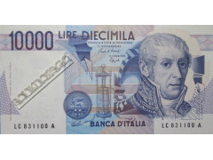 Банкнота Италия 10000 (десять тысяч) лир 1984 год. Pick 112b. UNC