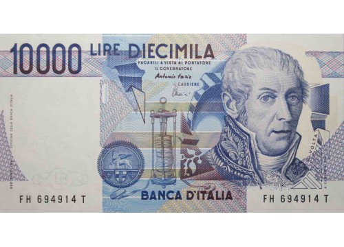 Банкнота Италия 10000 (десять тысяч) лир 1984 год. Pick 112c. UNC