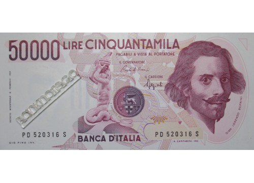 Банкнота Италия 50000 (пятьдесят тысяч) лир 1984 год. Pick 113b. UNC